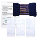 Sashiko kit, Yokota Sashiko Thread and Template Yume Fukin with Original English Manual, Fabric, Japanese Textile (Navy Thread/White Dishcloth 3) - color: Navy Thread / White Dishcloth 3