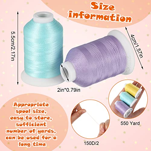 Nuanchu 12 Colors Glow in The Dark Embroidery Thread, 550 Yard