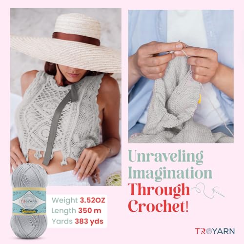 105168 Winter White - 2 Skeins (2x383 Yds) Crochet & Knitting Yarn - 100% Microfiber Acrylic - color: 105168 - Winter White, size: 2 Skein