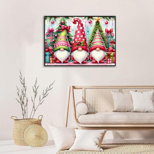 Christmas Stamped Cross Stitch Kits for Beginners Adults, Gnomes Dimensions Needlepoint Art Crafts,Counted Cross Stitch Kits Embroidery Kits for Beginners Adults for Home Decor 15.7X11.8inch - color: Cross Stitch-1011-2