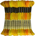 Premium Rainbow Color Embroidery Floss - Cross Stitch Threads - Friendship Bracelets Floss - Crafts Floss - 14 Skeins Per Pack Embroidery Floss, Pale Yellow Gradient - color: Pale Yellow Gradient