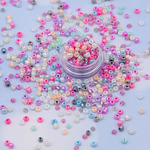 EuTengHao 18000Pcs Pony Seed Beads 2mm Glass Beads Waist Beads with Tweezers Strings for DIY Bracelet Necklaces Earring Jewelry Making Crafts (750 Per Color, 24 Colors) - color: Striking Color