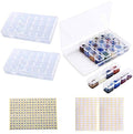 Eiito Diamond Painting Storage Containers, 2pcs 28 Grids Clear Diamond Painting Accessories and Tools Boxes Bead Organizers Diamond Art Embroidery Storage with 200PCS Label Stickers