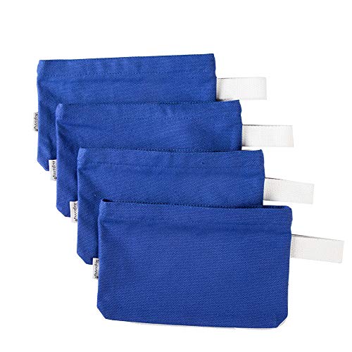 Multi-purpose Cotton Canvas Zipper makeup Bag Pouch 4-pack - color: Blue