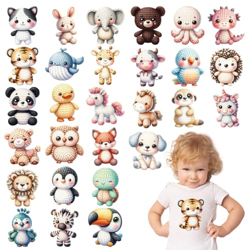 Rngmsi Dtf Transfers Ready to Press - 28 Pcs Baby Shower Iron on Transfers for Babysuit Bibs Baby, Cute Animals Iron on Stickers, Heat Transfer Vinyl Decals for DIY Fabric Clothes Decor - style: Baby Shower