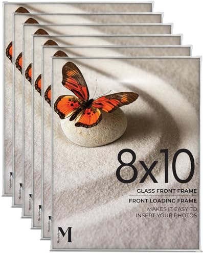 Mantello Clear Acrylic Frame - 8x10 Acrylic Picture Frames, Set of 6 - Modern, Minimalist Front-Loading Photo Frame - Wall Mount or Desktop Stand - for Home, Office, or Business Display, 6-Pack - color: Clear, size: 8x10 - 6 Pack