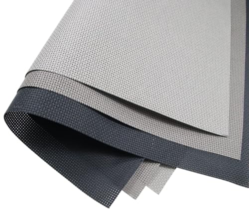 KCS 3 pc of 15" x 18"(38cmx45cm) 11 Count Cross Stitch Cotton Aida Cloth Needlework Rolled Fabric Box,11CT,Medium Grey+Dark Grey+Black - color: Medium Grey+dark Grey+black, size: 11CT