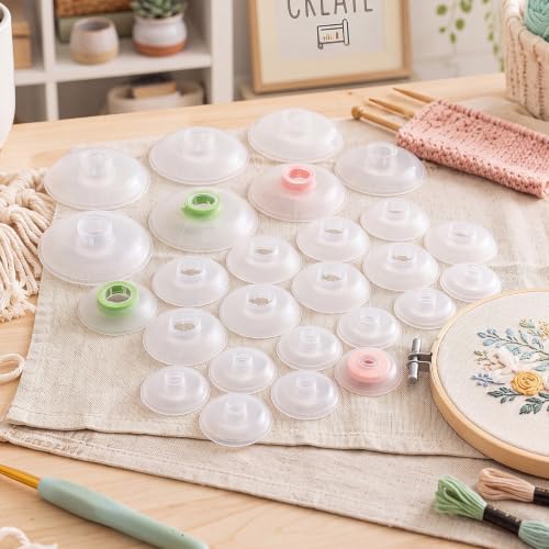 Klyyo Clyro 60 Pack 1.875'' 2.5'' 3.7'' No-Tangle Yarn Bobbins, Clear - color: Transparent, size: 3 Size