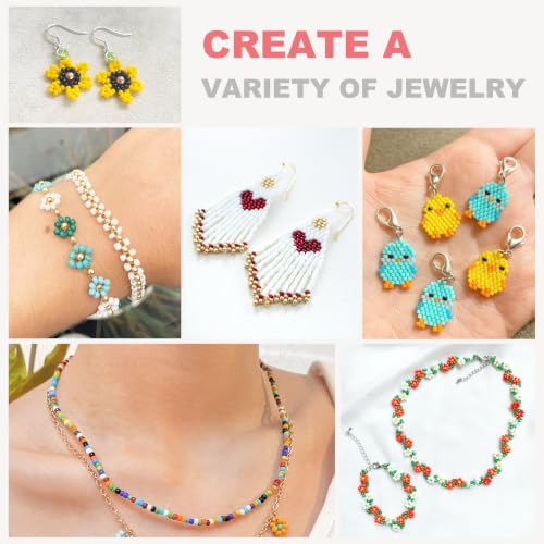 Redtwo 3mm Glass Seed Beads for Jewelry Making, 8000PCS Bracelet Making Kit - size: 3mm-8000
