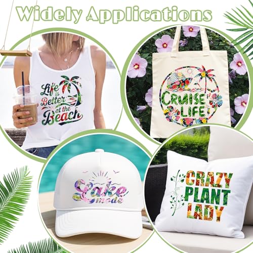 Tintnut Tropical Floral Heat Transfer Vinyl, 10 Pcs 12×10in Iron on Vinyl - color: Green