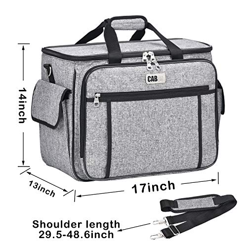 CAB55 Sewing Machine Case - Carrying Bag with Removable Padding, Tote for Machine and Accessories - color: Gray