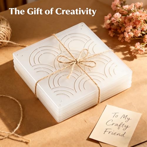 56 Piece Sashiko Stencil Kit 5.1 x 5.1 Inch PET Templates