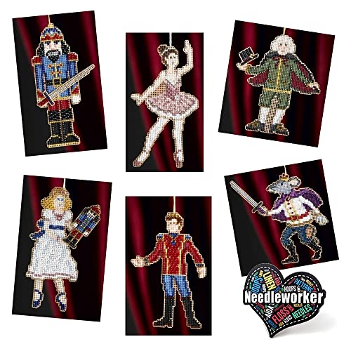 Nutcracker Ballet Mill Hill Beaded Counted Cross Stitch Kits (2008) Set of 6, Plus Decorative Needleworker Sticker