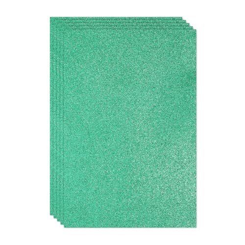 PATIKIL Dark Green Shiny EVA Glitter Foam Sheet 11.8 x 7.9 Inch 2mm Thick Sparkle EVA Glitter Felt for Crafts DIY Project, 5 Pcs - color: Dark Green