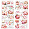 Wxiben Fall Rub on Transfer for Crafts - 6 Sheet Pink Pumpkin Rub on Transfers Stickers Autumn Harvest Thanksgiving Rub on Transfer Furniture Decals for Wood Scrapbook DIY Crafts Home Office Decor - style: Pink Fall Pumpkin