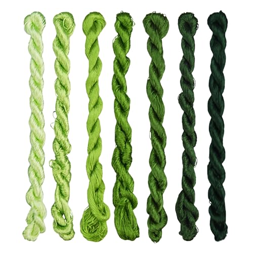 Natural Silk Thread – 7 Colors, 110m Each, Handmade Silk Embroidery Floss for Hand Embroidery, Cross-Stitch, Needlework Projects(04) - color: 04