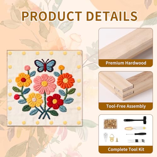 Fvbber 6 Sets Needlepoint Stretcher Bars for Needlework with 100 Golden Tacks Embroidery Gift Set, 3 Sizes 12pcs Wooden Canvas Stretcher Bars Frame Kit for Needlepoint Embroidery Crafts Art - size: 3Sizes
