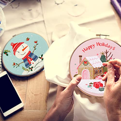 Canlierr 10 Sets Christmas Embroidery Kit, DIY Cross Stitch, Classic Style - style: Classic Style