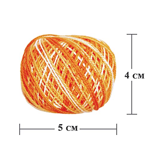 KGS Crochet Thread Cotton Yarn Balls | Size 8 | 10 Balls | 10 Grams Each Ball | Total 100 Grams of Pearl Cotton Thread for Crocheting, Cross Stitch, Needlepoint Hand Embroidery (Shaded Symphony) - color: Shaded Symphony