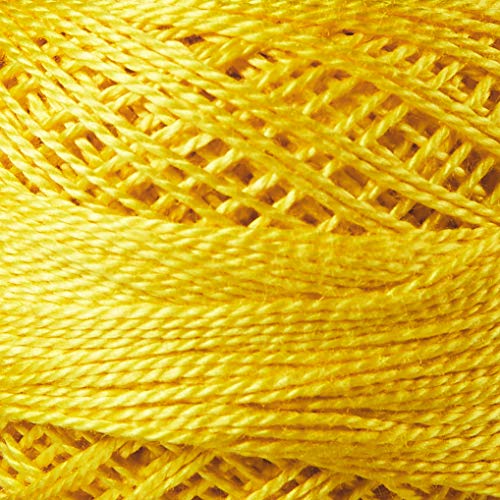 DMC Pearl Cotton Balls, Size 8, Bright Canary - color: Bright Canary, style: 8 Thread Count