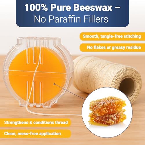 Thread Wax and Thread Conditioner - Contains Beeswax for Sewing and Gloss Threads Waxer. Magic Conditioner for Hand Sewing Embroidery. Hand Quilting Supplies to Strengthen and Reduce Knots - style: 1pk Beeswax