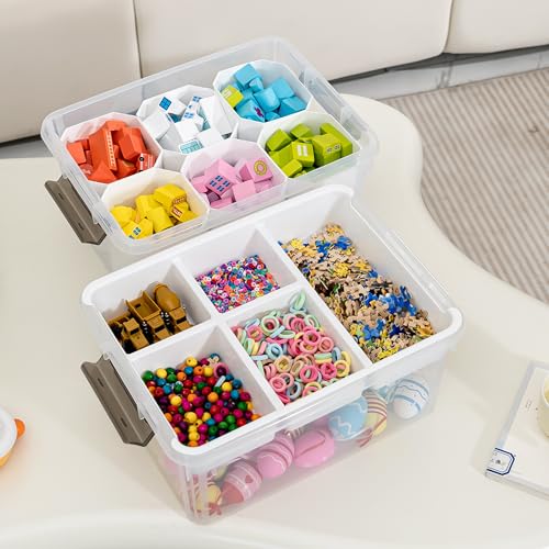 Citylife 17QT 2Packs Clear Craft Organizers and Storage Bins with Lids - size: 17 Qt- 2 Pack- W