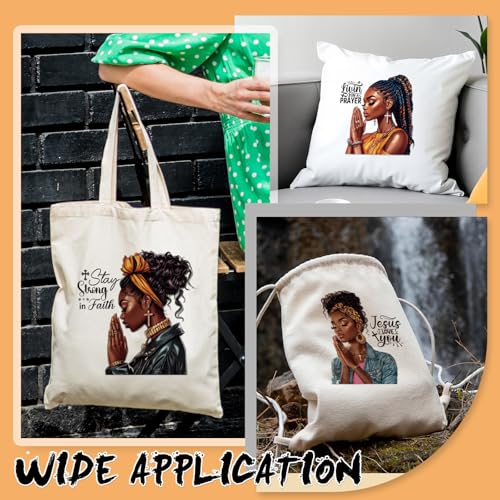 Dazoratix Black Girl Iron on Transfers - 20 Sheets African American Women in Prayer DTF Ready to Press Heat Transfer Designs Stickers Patches Vinyl Decals for T Shirts Clothing DIY Crafts Decorations - style: Praying Black Girl