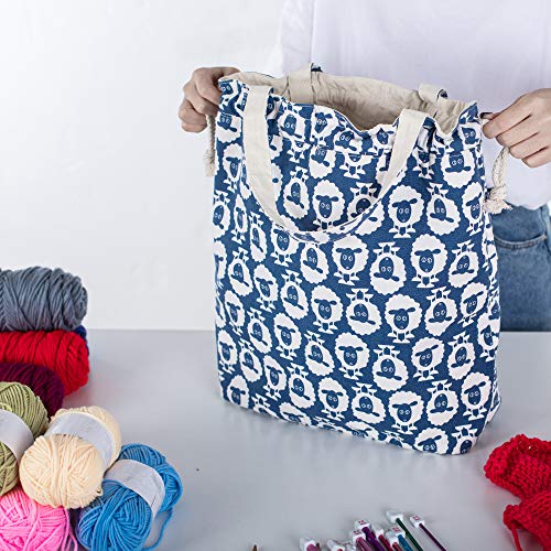 Teamoy Knitting Bag Tote, Yarn Storage Crochet Bag Organizer, Sheep - color: Sheep