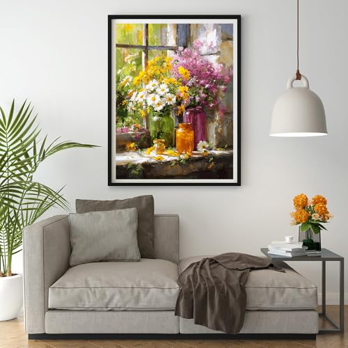Moohue 14 ct Counted Cross Stitch Kits for Adults Flowers Cross Stitch Patterns Stamped Printed Cross Stitch Kits (Flowers 5) - color: Flowers 5