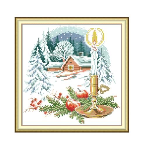 uatouanfy Cross Stitch kit for Beginner 11ct 12.5 * 13.3inch - color: Christmas Eve 4