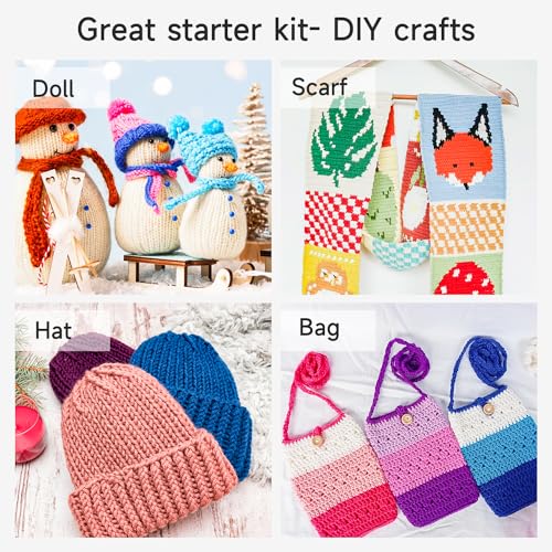 INSCRAFT Crochet Kit for Beginners Adults, 18 Large Acrylic Yarn Skeins 1800 Yards Yarn, 105 PCS Crochet Kit with Hooks Yarn Set,Includes Canvas Tote Bag, Ideal Starter Pack for Professionals - size: 105 Piece Crochet Kit