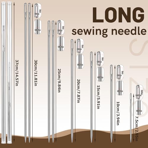 Upholstery Needles for Hand Sewing Needles 3" 4" 6" 8" 10" 12" Long Needle - size: 3-12 in