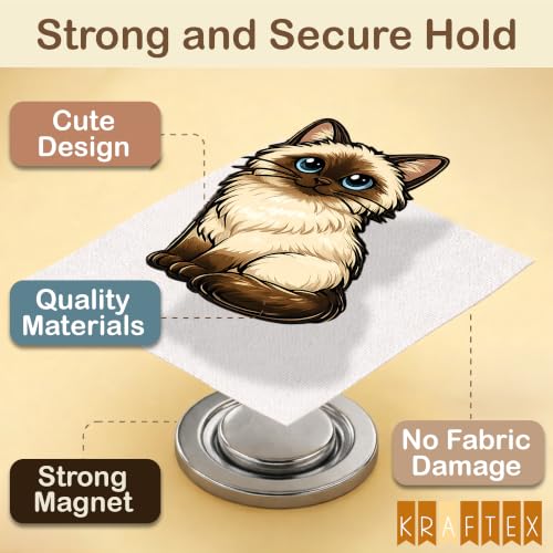 Kraftex Magnetic Needle Minder. Needleminder for Embroidery & Sewing. Cute Needlepoint Accessories. Magnetic Needle Holder for Cross Stitch. Cute Magnet Pin Gift - color: Cats 2