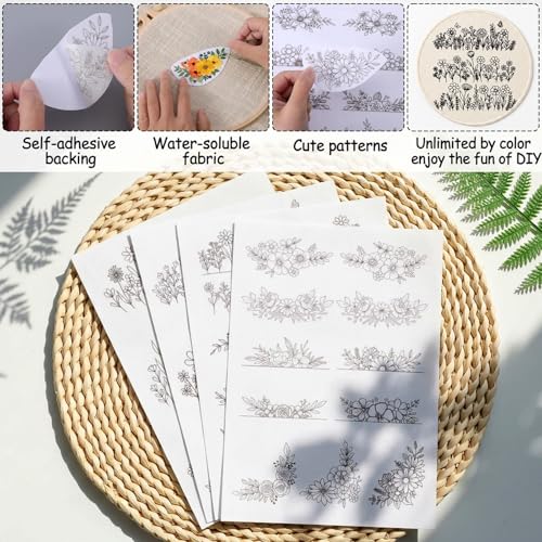 Water Soluble Embroidery Patterns, Stick and Stitch Embroidery Stickers