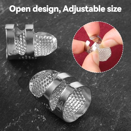 6PCS Sewing Thimble, Metal Finger Protector, Quilting Craft Accessories for Hand Sewing Knitting Needlework