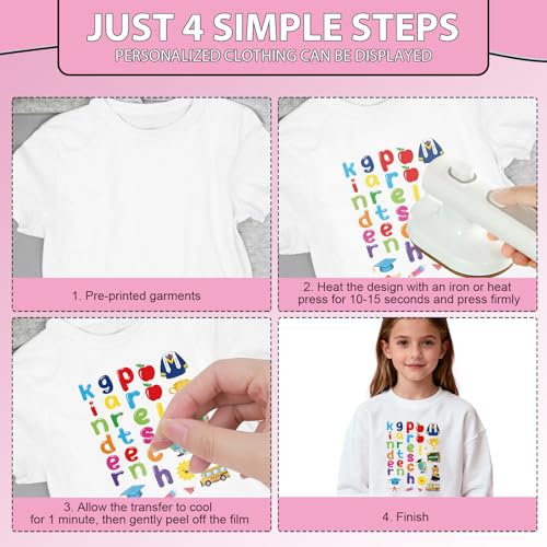 Rngmsi Dtf Transfers Ready to Press - 6 Pcs Kindergarten Graduation Iron on Patches for Sash, Preschool Iron on Stickers, Letter Heat Transfer Vinyl Decals for DIY Cap Gown - style: Kindergarten Graduation