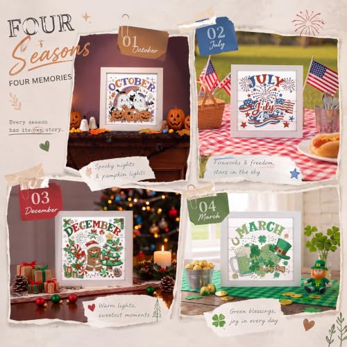 Trandraft 13 Pcs Fall Monthly Diamond Art Kits for Adults DIY Craft - style: Monthly Holiday