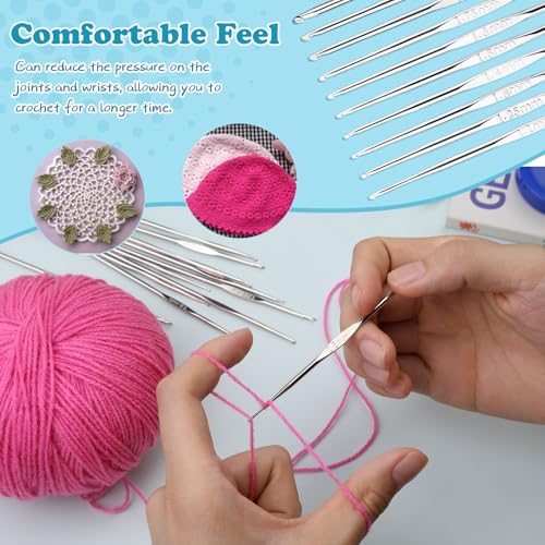 16 Pcs Lace Crochet Hooks Set, 0.5mm-2.5mm Small Crochet Hooks - size: 33 PCS