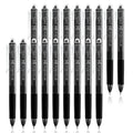 Vanstek 18 Black Retractable Erasable Gel Pens Clicker, Fine Point(0.7), Make Mistakes Disappear, Premium Comfort Grip, Black Ink for Planners, Note Taking and Crossword Puzzles - color: 18 Black
