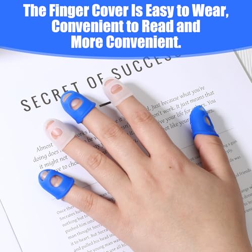 16 Pcs Thimbles for Hand Embroidery, Thumb Protectors 4 Size Silicone Thimble Fingertip Grips Rubber Pads Cover Breathable Pads Cover for Paper Sorting Money Counting Sewing Guitar Playing