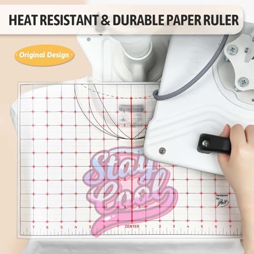 TransOurDream Heat Transfer Paper Supplies Reusable Direct Heat Resistant Tshirt Ruler Guide 20-Pack 16'' Large Cuttable Alignment Ruler, Special/V-Neck/Round Vinyl Centering Tool, S-5XL Adult Youth - color: Tshirt Ruler, size: 20 Sheets