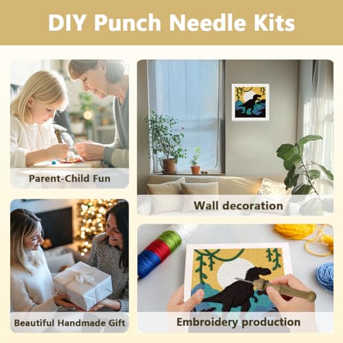 DOODLREAM Dinosaur T-Rex DIY Punch Needle Embroidery Kit for Beginner - color: Dinosaur