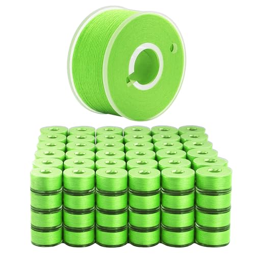 Mandala Crafts Lime Green 15J SA156 Prefilled Bobbin Thread, 144 PCs - color: Lime Green, size: Size A 144 X 142 Yards