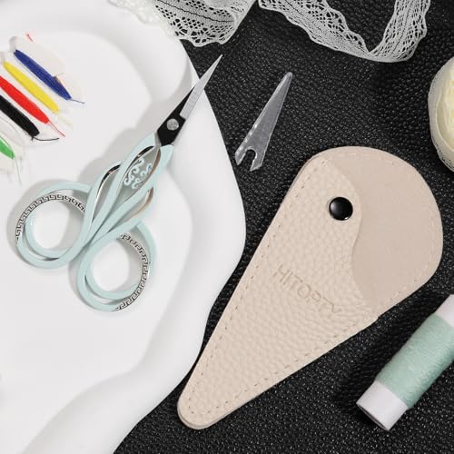 Small Sharp Scissors, Precision Sewing Shears - color: Light Green
