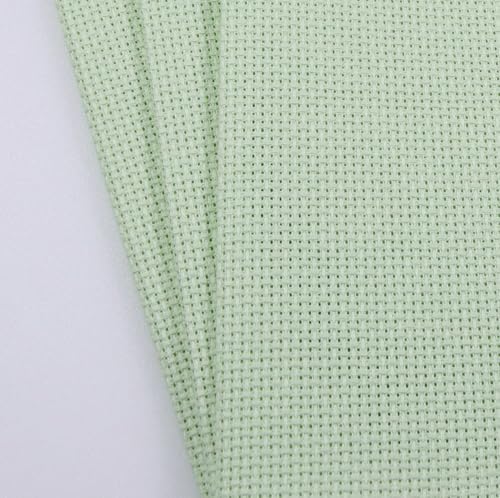 KCS 3 pc of 12" x 18"(30cmx45cm) Counted Cotton Aida Cloth Cross Stitch Fabric (Light Green,14CT) - color: Light Green, size: 14CT
