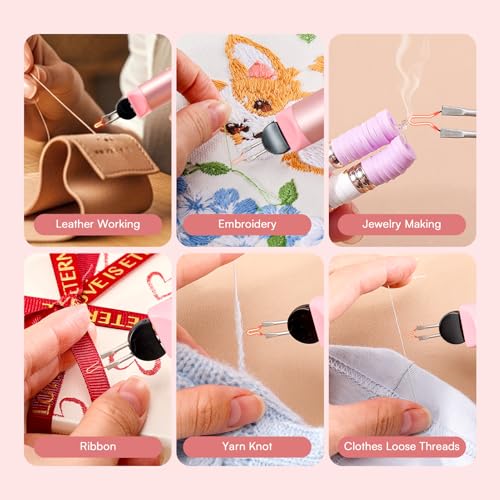 Caydo Rechargeable Thread Burner Tool - color: Pink Thread Burner