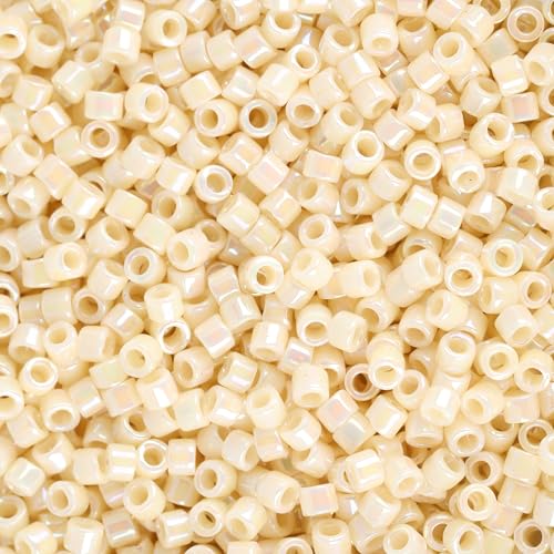 Miyuki Delica Seed Beads - color: DB0157 - Opaque Ivory AB