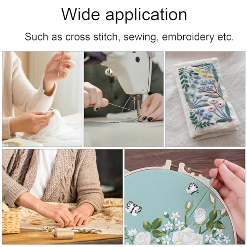 MovFlax Large Eye Blunt Sewing Needles, 15 Pcs Tapestry Darning Needle with Wooden Case and Storage Tube, Upholstery Needle Kits for Embroidery Knitting Weaving Stringing Crochet Project