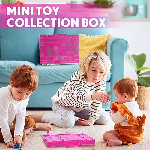Juexica 2 Pcs 48 Grid Plastic Bead Storage Organizer Box, Pink - color: Pink