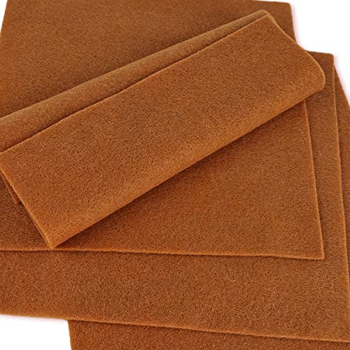 Jtnohx Soft Felt Fabric Flexible Craft Felt Sheets Light Brown 6" 20Pcs - color: Light Brown